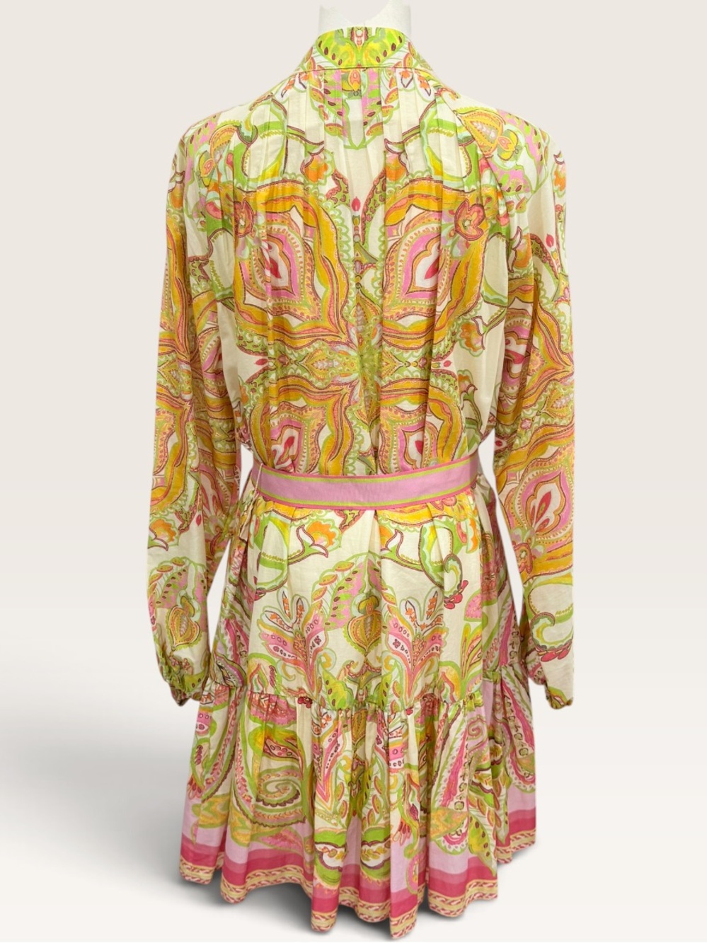 Antonio Melani Brynn Floral Mock Neck Long Sleeve Belted Dress Pink Green NWT - Picture 10 of 14